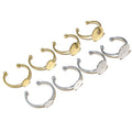 Stainless Steel Double Ball Open Ring Blank With Flat Pad Gemstone Base For DIY Jewelry 6-12mm view 5
