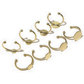 Stainless Steel Double Ball Open Ring Blank With Flat Pad Gemstone Base For DIY Jewelry 6-12mm view 3