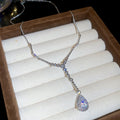 2026 New Copper Teardrop Zircon Necklace For Women Light Luxury Fashion Clavicle Choker view 4