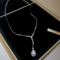 2026 New Copper Teardrop Zircon Necklace For Women Light Luxury Fashion Clavicle Choker view 2