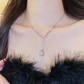 2026 New Copper Teardrop Zircon Necklace For Women Light Luxury Fashion Clavicle Choker view 3