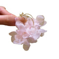 Pink Chiffon Flower Tassel Drop Earrings With Silver Needle, Sweet Vacation Style view 5