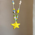 Dopamine Color Starfish Ceramic Beaded Necklace Sweet Vacation Style Light Luxury Collarbone Jewelry view 4