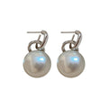 Elegant Faux Pearl Stud Earrings For Women, Minimalist Modern Round Geometric Fashion Jewelry view 5