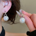 Elegant Faux Pearl Stud Earrings For Women, Minimalist Modern Round Geometric Fashion Jewelry view 1