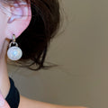 Elegant Faux Pearl Stud Earrings For Women, Minimalist Modern Round Geometric Fashion Jewelry view 3