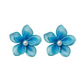 Summer Floral Faux Pearl Stud Earrings Vacation Style Sweet Beach Jewelry For Women view 5