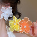 Summer Floral Faux Pearl Stud Earrings Vacation Style Sweet Beach Jewelry For Women view 4
