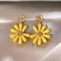 Artificial Crystal Flower Stud Earrings With Silver Posts, Sweet Summer Vacation Style view 1