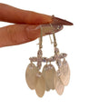 Sparkling Zircon Shell Cross Tassel Drop Earrings With Silver Pins Playful Geometric Style view 5