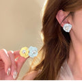 Fresh Floral Faux Pearl Stud Earrings Sweet Light Luxury Elegant Flower Jewelry For Women view 4