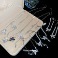 Korean Sweet Light Luxury Faux Pearl Zircon Flower Jewelry Set With Necklace Bracelet Ring view 2