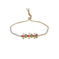 18K Gold Plated Copper Zircon Flower Bangle For Women Retro Luxury Floral Bracelet view 5
