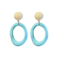 Dopamine Color Hollow Oval Acrylic Hoop Earrings, Minimalist Summer Sweet Geometric Style view 5