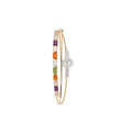 Modern Minimalist Copper Double Layer Open Bangle With Zircon Knot Design Elegant Light Luxury Jewelry view 5