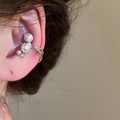 Korean Style Zircon Bow Faux Pearl Clip-on Earrings For Women Light Luxury No Piercing Ear Cuffs view 3
