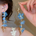 Bohemian Mesh Flower Faux Pearl Silver Needle Earrings Fresh Sweet Vacation Style view 1