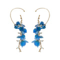 Bohemian Mesh Flower Faux Pearl Silver Needle Earrings Fresh Sweet Vacation Style view 5