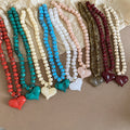 Old Money Acrylic Beaded Heart Pendant Necklace For Women, Statement Collarbone Choker view 3