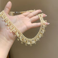 Court Style Teardrop Artificial Crystal Beaded Woven Lace Choker Necklace For Women view 4