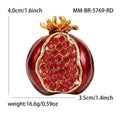 Alloy Enamel Pomegranate Brooch Pin With Red Rhinestone For Coats view 6