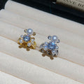 Zircon Bear Faux Pearl Open Bangle Ring Luxury Animal Statement Jewelry view 2
