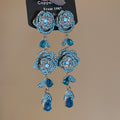 Vintage Flower Zircon Alloy Stud Earrings With Silver Pins, Luxury Women's Jewelry view 2