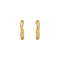 Minimalist Modern Copper Zircon Geometric Round Hoop Earrings For Women view 5