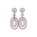 Luxury Palace Style Copper Oval Zircon Stud Earrings For Banquet Statement Jewelry view 5