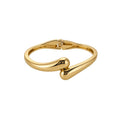 Modern Minimalist Glossy Metal Cross Open Bangle, Round Cuff Bracelet With Niche Design view 5