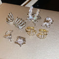 Light Luxury Copper Star Zircon Geometric Clip-on Earrings, No Piercing Ear Cuff view 4