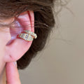 Light Luxury Copper Star Zircon Geometric Clip-on Earrings, No Piercing Ear Cuff view 3