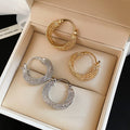 18K Gold Plated Metal Round Hoop Earrings Minimalist Casual Light Luxury European Style view 1
