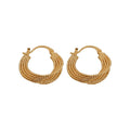 18K Gold Plated Metal Round Hoop Earrings Minimalist Casual Light Luxury European Style view 5