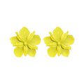 Painted Iron Flower Stud Earrings Vintage European American Statement Light Luxury Designer Jewelry view 5