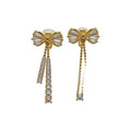 14K Gold Plated Copper Zircon Bow Clip-on Earrings Elegant Light Luxury Non-Pierced Jewelry view 5