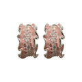 Light Luxury Copper C-Shaped Wrinkle Zircon Enamel Stud Earrings Elegant Geometric Jewelry view 5