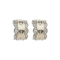 Elegant Heart Stud Earrings With Faux Pearl Zircon Lace And Enamel Detail view 5