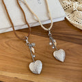 Old Money Style Alloy Heart Pendant Rope Necklace For Women Casual Sweet Cool Clavicle Chain view 4