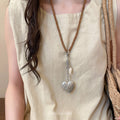 Old Money Style Alloy Heart Pendant Rope Necklace For Women Casual Sweet Cool Clavicle Chain view 3