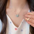 14K Gold Plated Copper Heart Enamel Necklace Korean Minimalist Old Money Collarbone Chain view 1