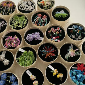 Handwoven Colorful Flower Round Stud Earrings Alloy Sweet Vacation Style Jewelry