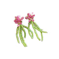 Handwoven Colorful Flower Round Stud Earrings Alloy Sweet Vacation Style Jewelry view 5