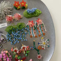 Handwoven Colorful Flower Round Stud Earrings Alloy Sweet Vacation Style Jewelry view 4