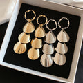 Minimalist Iron Metal Smooth Round Tassel Drop Earrings Geometric Luxury Fashion Jewelry view 1