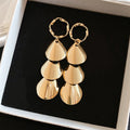 Minimalist Iron Metal Smooth Round Tassel Drop Earrings Geometric Luxury Fashion Jewelry view 3