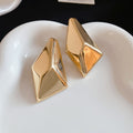 Irregular Geometric Metal Stud Earrings For Women, European American Light Luxury Fashion Style view 4