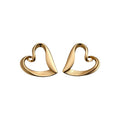 French Minimalist Hollow Heart Alloy Stud Earrings With Silver Pins Cool Luxury Style view 5