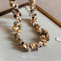 Vintage Maillard Style Irregular Shell Beaded Geometric Choker Necklace For Women view 4