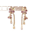Elegant Palace Style Alloy Butterfly Rhinestone Tassel Drop Earrings With Silver Posts view 5